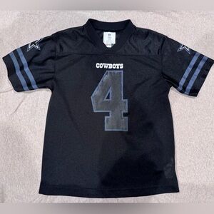 NFL Dallas Cowboys Youth Size large Prescott 4 Jersey Black and Gray Kids